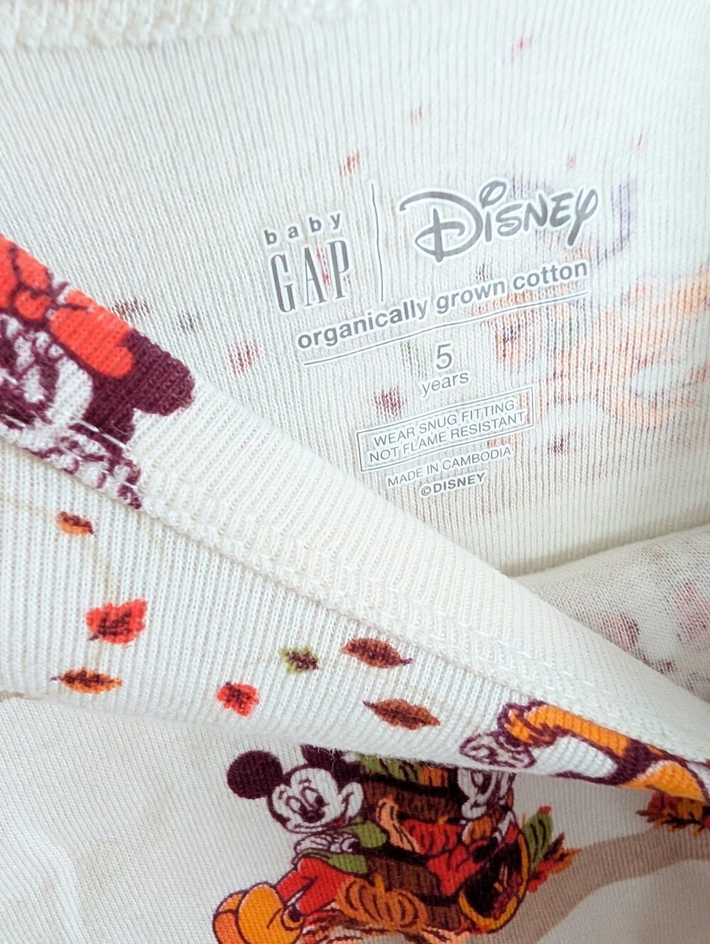 EUC 5Y Gap × Disney Baby & Toddler Organic Brushed Cotton Fall Thanksgiving PJs - Picture 4 of 5